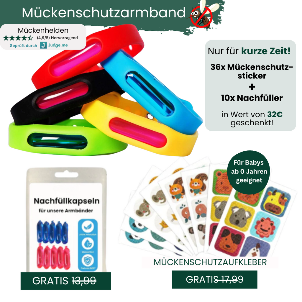 Summi- Mücken Abwehrband (+ Gratis Schutzsticker & Nachfüller)